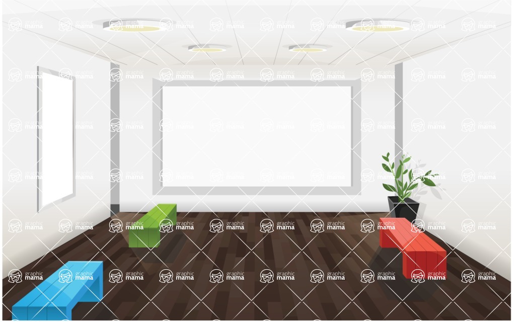 Room Backgrounds Vector Collection - Multimedia Room Vector Background